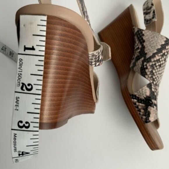 Cole Haan Sandals Women Size 8.5B Python Embossed Leather Open-toe Sling-back - Picture 8 of 11